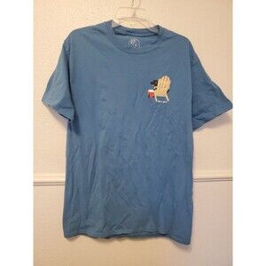 Dog Is Good Never Drink Alone T-shirt Mens Size L Large Blue Dog Pet Animal